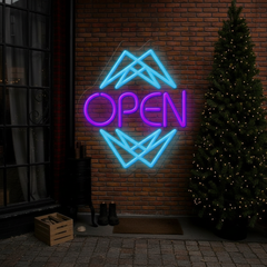 Open Neon Sign Shop Business Decor Sign