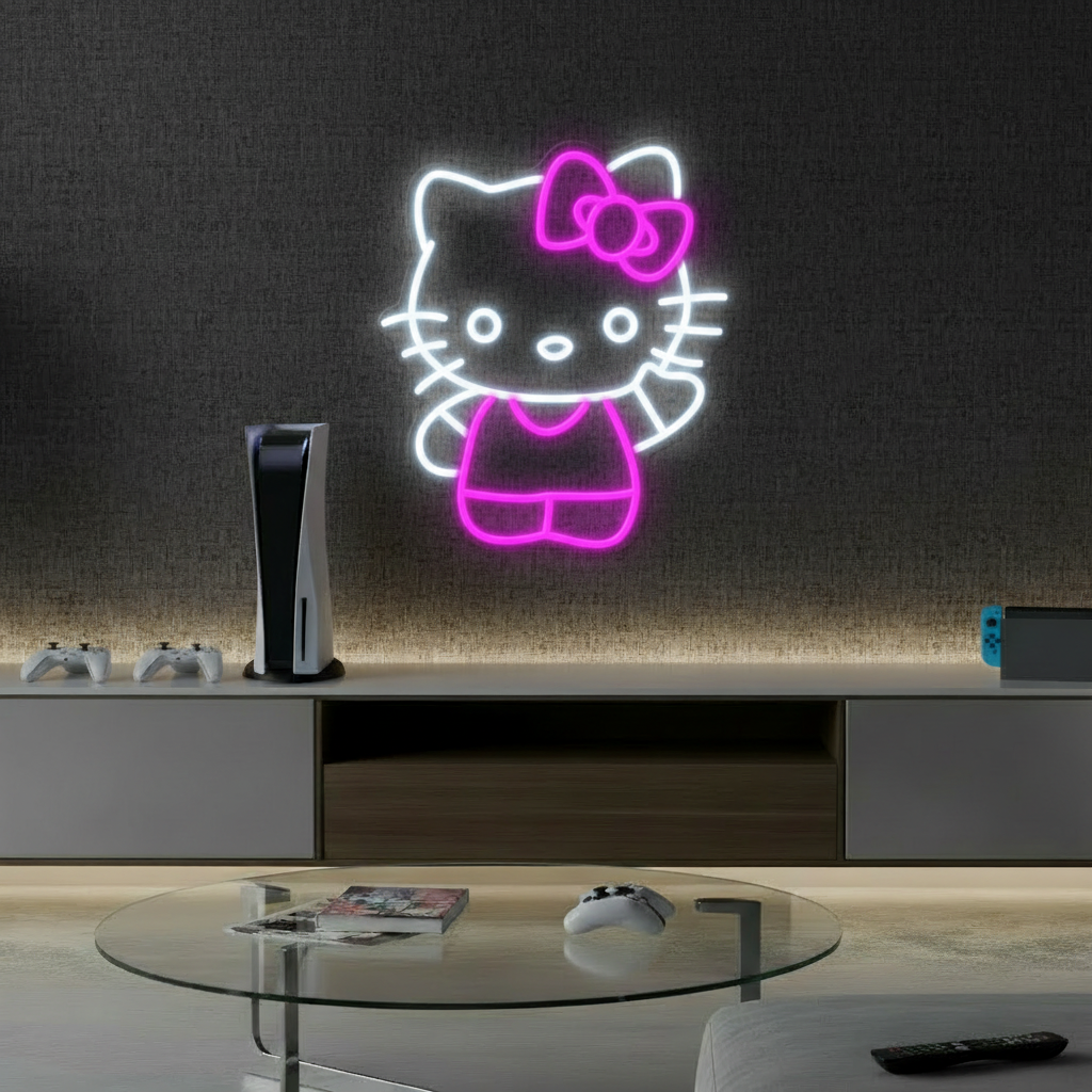 Cute Cat Neon Signs Girls Gift Room Decor Sign - VN03 - Customneonstudio