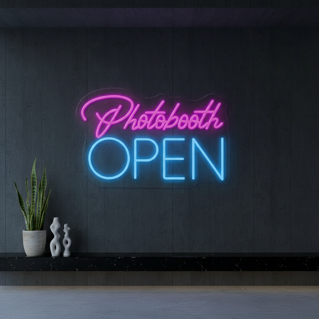Photo Booth Studio Open Led Neon Sign