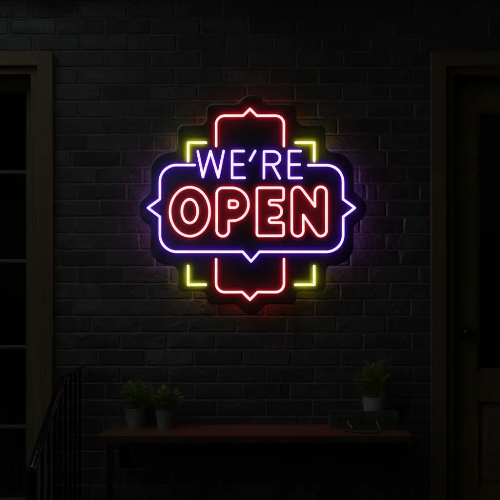We're Open Led Neon Sign Business Shop Decor Sign