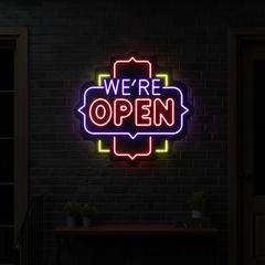 We're Open Led Neon Sign Business Shop Decor Sign