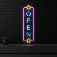 Vertical Open Led Neon Sign Business Shop Decor Sign