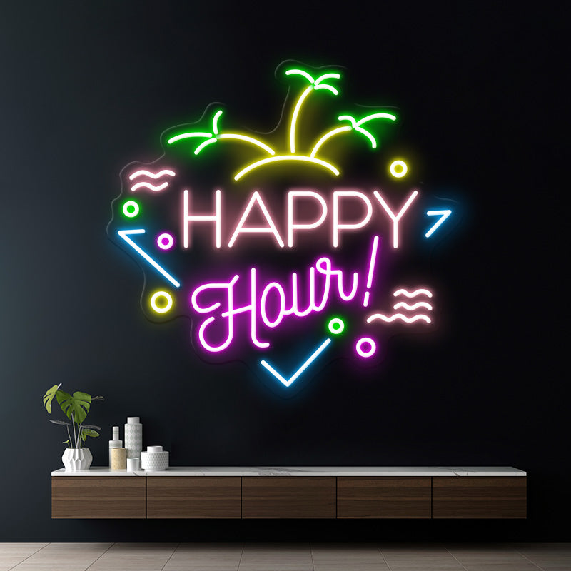 Custom Happy Hour Led Neon Sign Home Decor Sign - VN03 - Customneonstudio