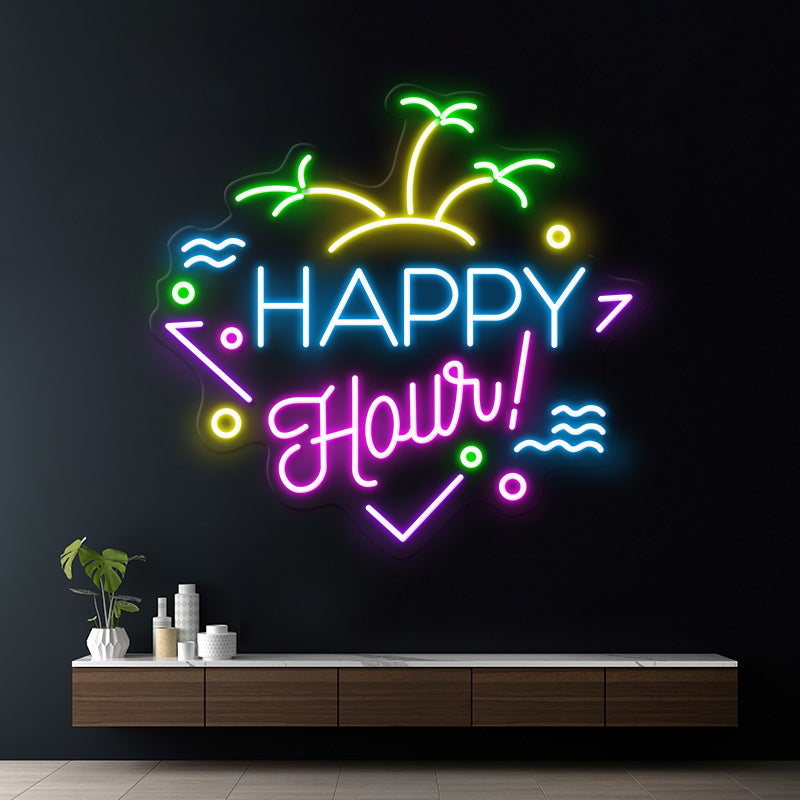 Custom Happy Hour Led Neon Sign Home Decor Sign - VN03 - Customneonstudio