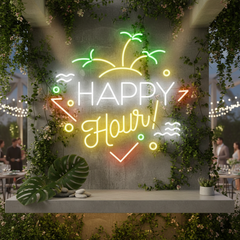 Custom Happy Hour Led Neon Sign Home Decor Sign