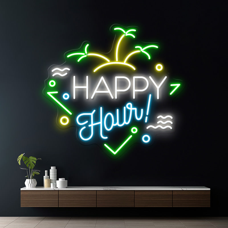 Custom Happy Hour Led Neon Sign Home Decor Sign - VN03 - Customneonstudio