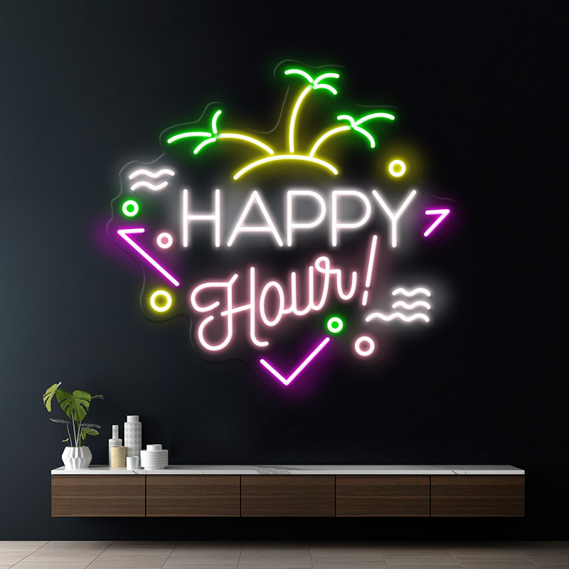 Custom Happy Hour Led Neon Sign Home Decor Sign - VN03 - Customneonstudio