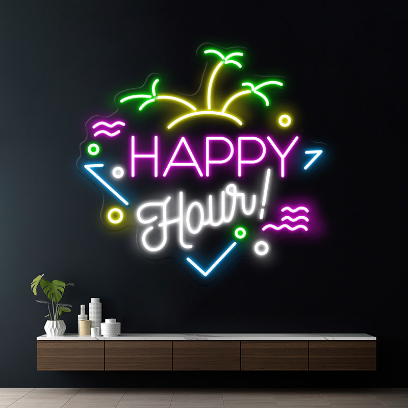 Custom Happy Hour Led Neon Sign Home Decor Sign - VN03 - Customneonstudio
