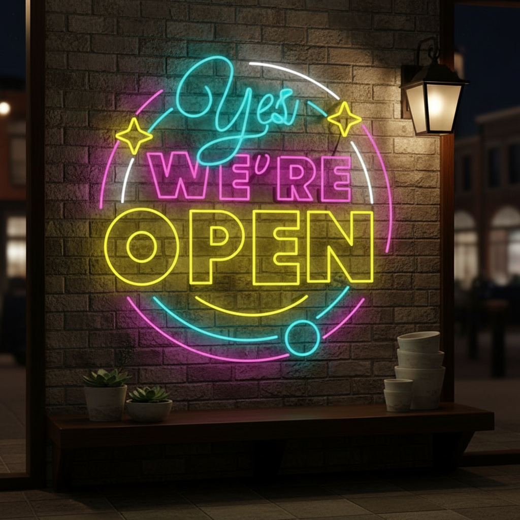 Yes We're Open Led Neon Sign Business Shop Decor Sign