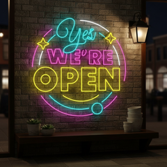 Yes We're Open Led Neon Sign Business Shop Decor Sign
