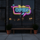 Colorful We're Open Led Neon Sign