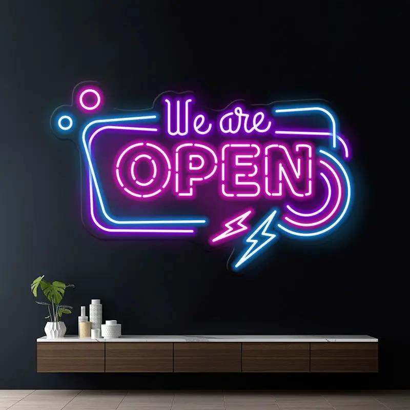 Colorful We're Open Led Neon Sign