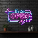 Colorful We're Open Led Neon Sign