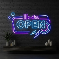 Colorful We're Open Led Neon Sign
