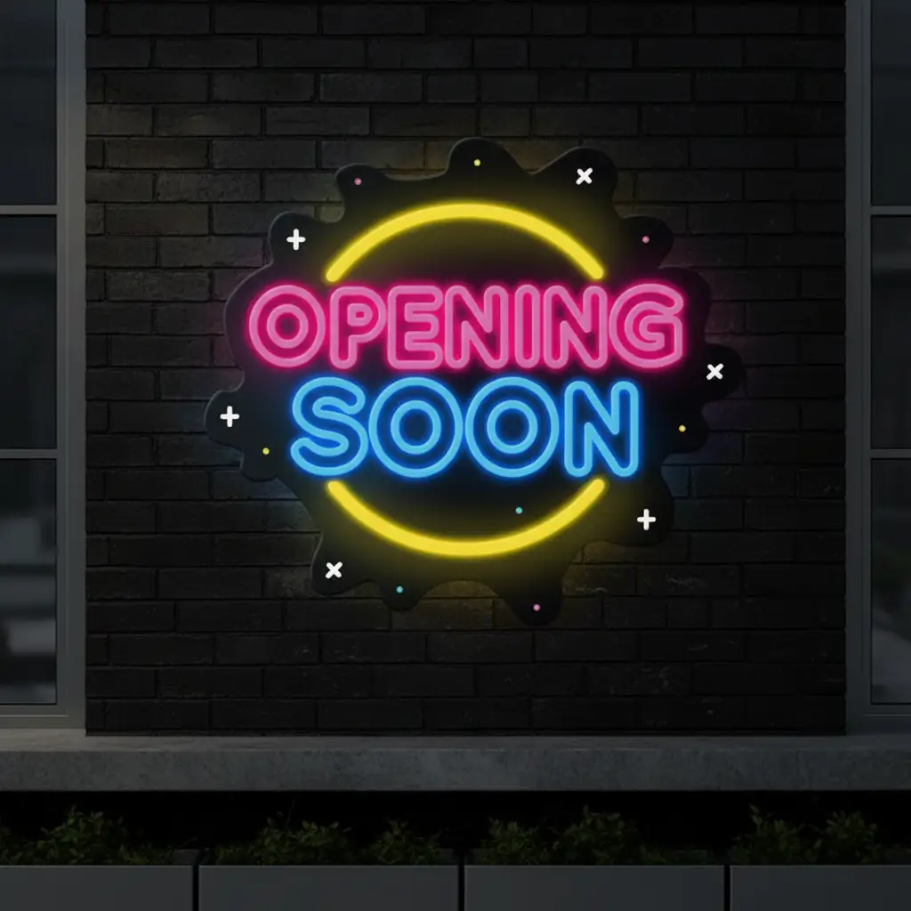 Round Opening Soon Led Neon Sign Shop Business Neon Sign