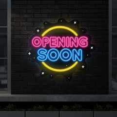 Round Opening Soon Led Neon Sign Shop Business Neon Sign