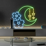 Sakura and Moon Neon Sign for Gaming Room Decor - VN03 - Customneonstudio
