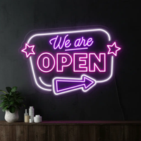 We Are Open Led Neon Sign Business Shop Decor Sign Light