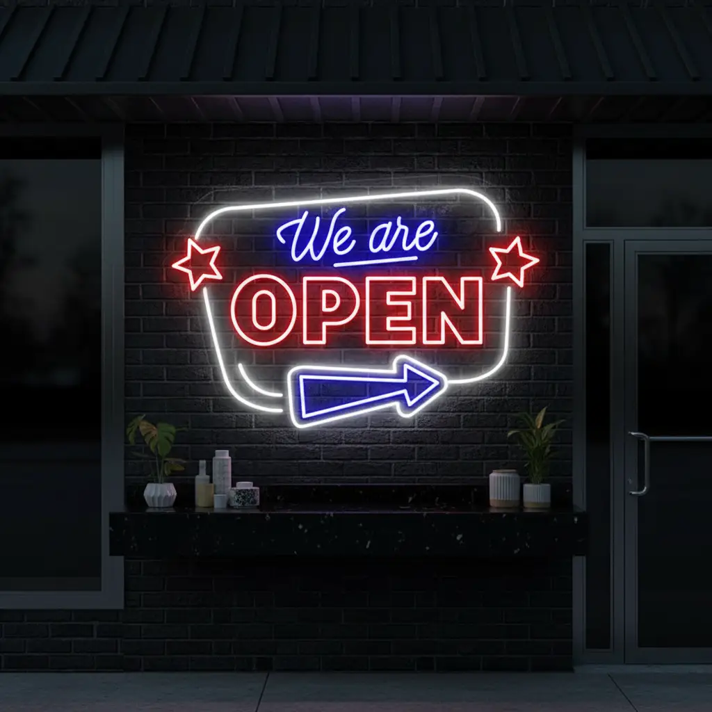 We Are Open Led Neon Sign Business Shop Decor Sign Light