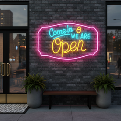 Colorful Come In We Are Open Led Neon Sign