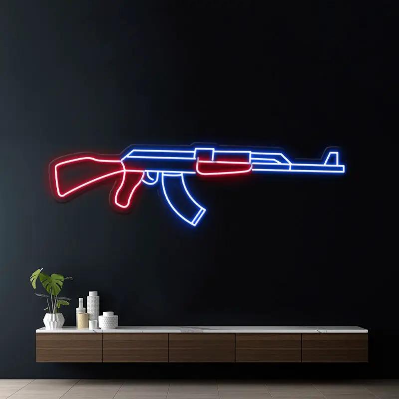 AK47 Gun Led Neon Signs CSGO Game Room AK47 Wall Decor – color option 2