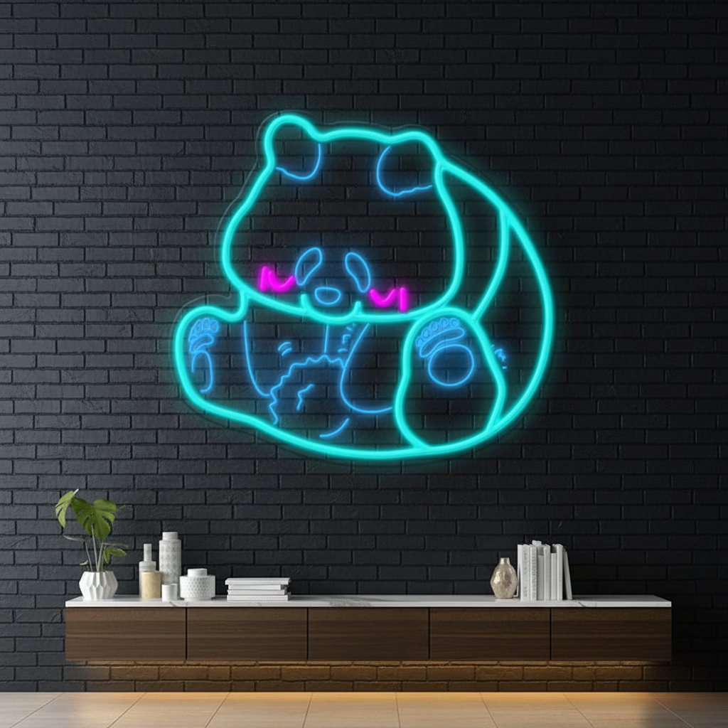 Panda Led Neon Sign Kids Cartoon Sign