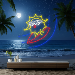 Cartoon Sun Led Neon Sign Room Decor Sign