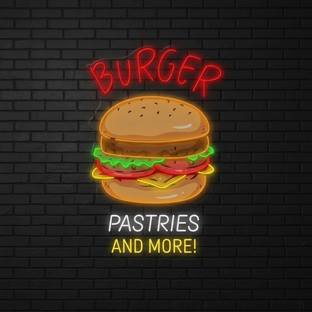 Burger Led Neon Sign Shop Decor Led Neon Sign