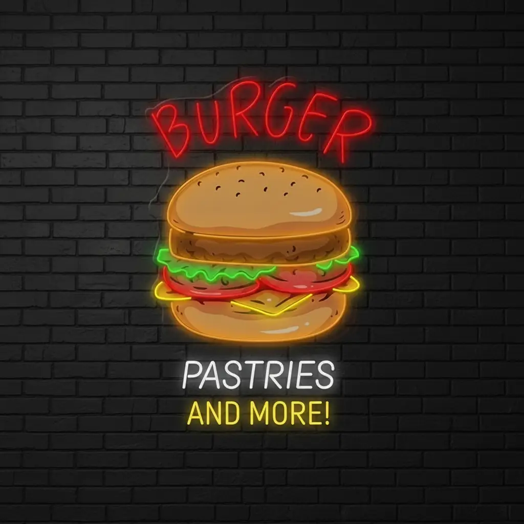 Burger Led Neon Sign Shop Decor Led Neon Sign