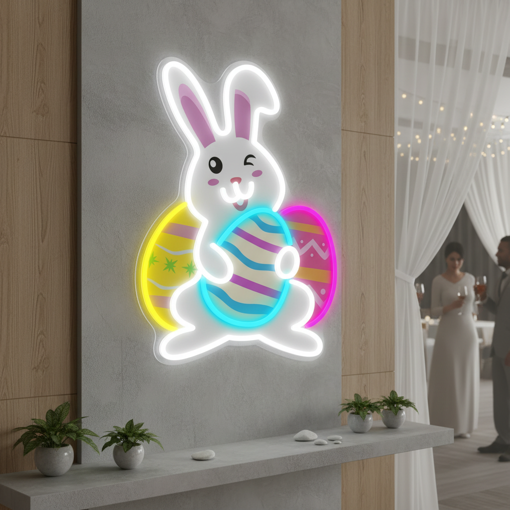 Bunny Led Neon Sign Easter Led Neon Sign for Kids Gift
