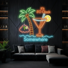 It's 5 O'clock Somewhere Led Neon Sign Wall Decor Sign