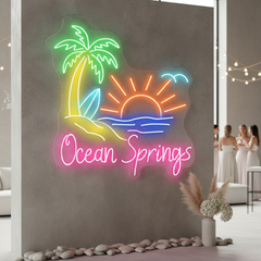 Ocean Springs Led Neon Sign Beer & Bar Wall Decor