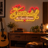 A.MORcitos de Ana Moreno Heart and Microphone Logo - Custom LED Neon Sign
