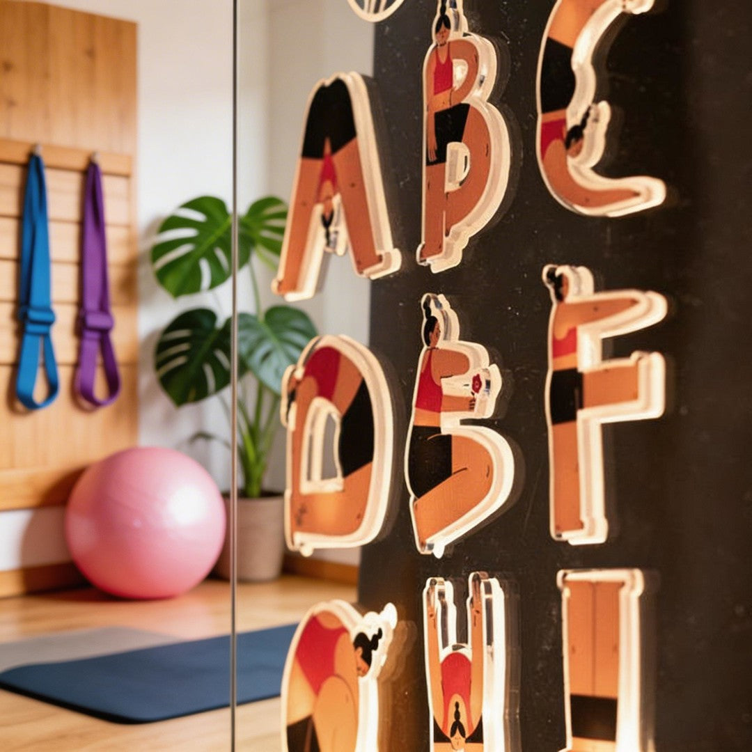 Personalized Yoga ABC Letter Exercises LED Night Light SGTN030