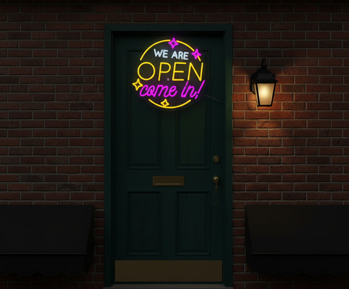 We Are Open Come In Neon Sign Shop Open Sign