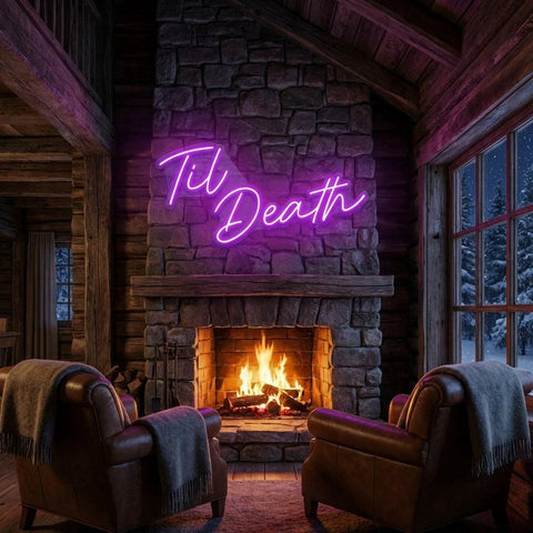 Til Death Led Neon Sign Light, Neon Sign Wedding, Neon Sign Wedding Backdrop