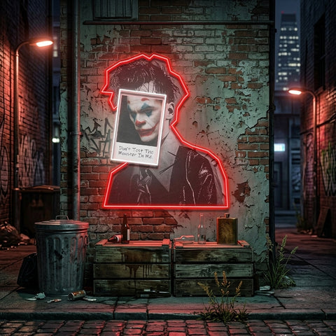 Joker Inside Collapse Art LED Neon Sign Light Pop Art