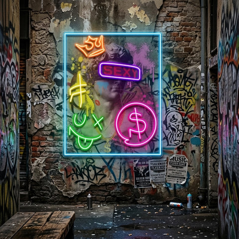 David Party House Collapse Art LED Neon Sign Light Pop Art