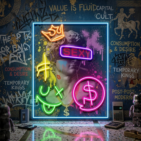 David Party House Collapse Art LED Neon Sign Light Pop Art
