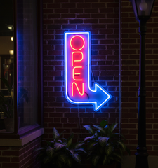 Open Arrow Neon Sign Led Business Open Sign