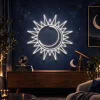 Moon and Sun neon sign
