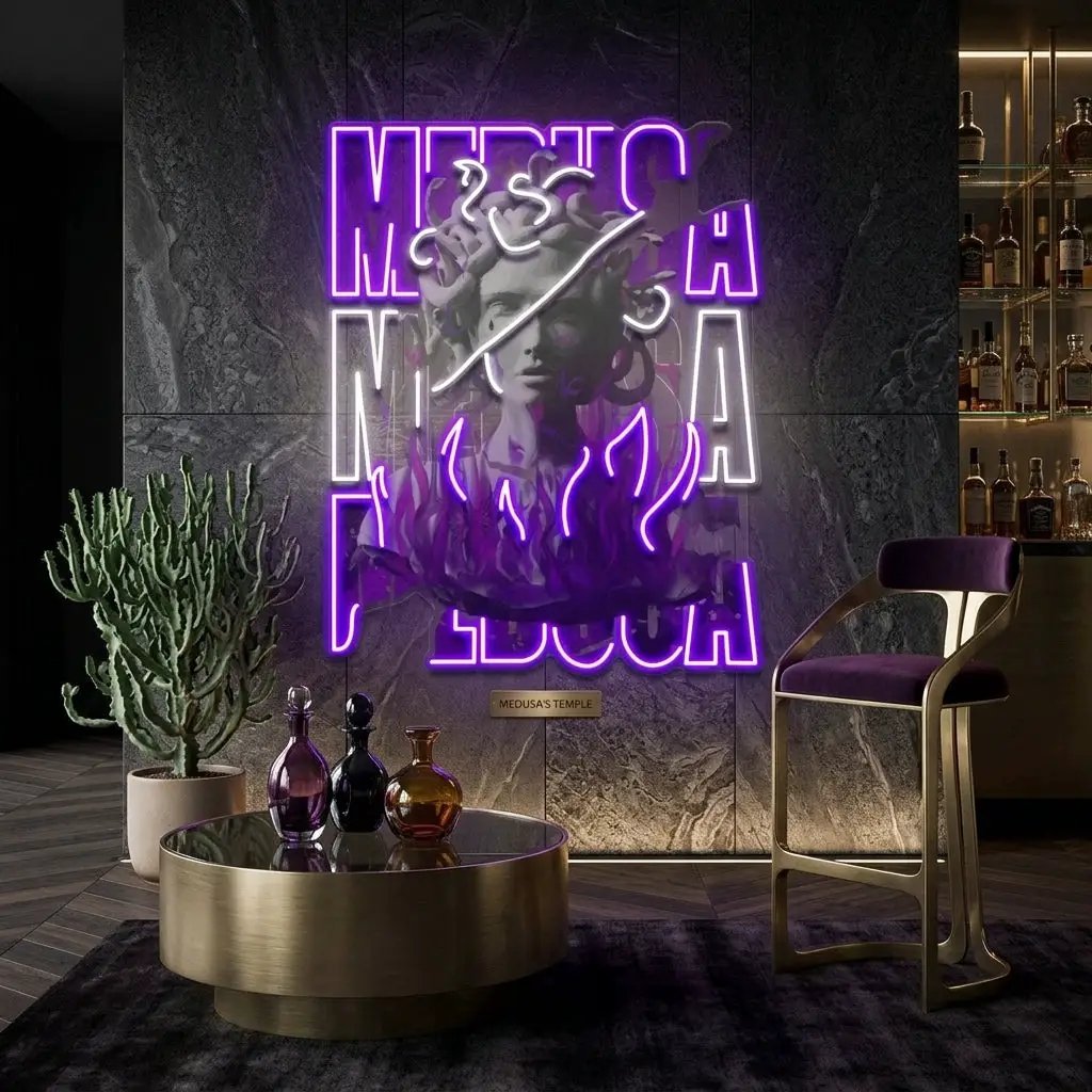 Medusa Painting In Collapse Art LED Neon Sign Light Pop Art