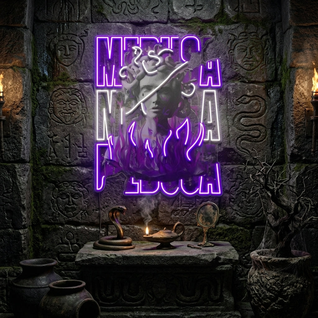Medusa Painting In Collapse Art LED Neon Sign Light Pop Art