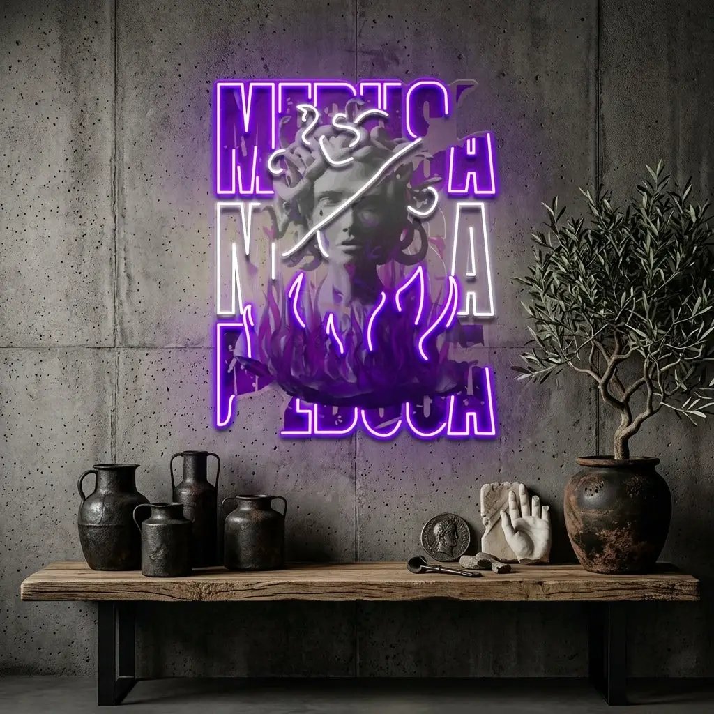 Medusa Painting In Collapse Art LED Neon Sign Light Pop Art