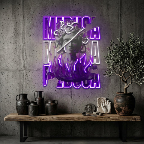 Medusa Painting In Collapse Art LED Neon Sign Light Pop Art