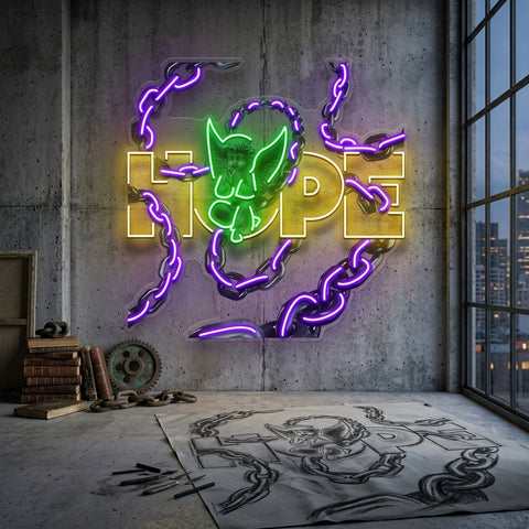 Hope Breaks The Limit Collapse Art LED Neon Sign Light Pop Art