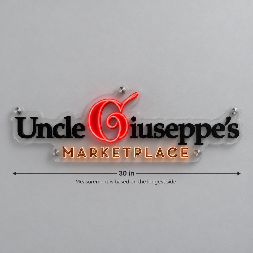 Uncle Giuseppe’s Marketplace Red G Logo - Custom LED Neon Sign