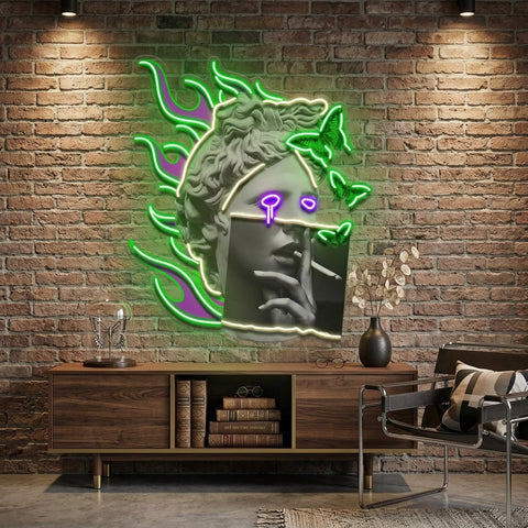 Smoking Art In Collapse Art LED Neon Sign Light Pop Art