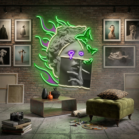 Smoking Art In Collapse Art LED Neon Sign Light Pop Art