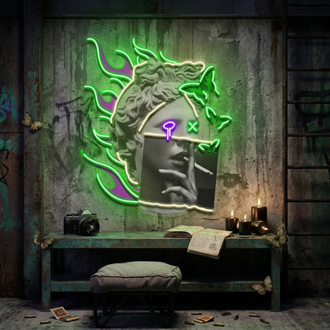 Smoking Art In Collapse Art LED Neon Sign Light Pop Art